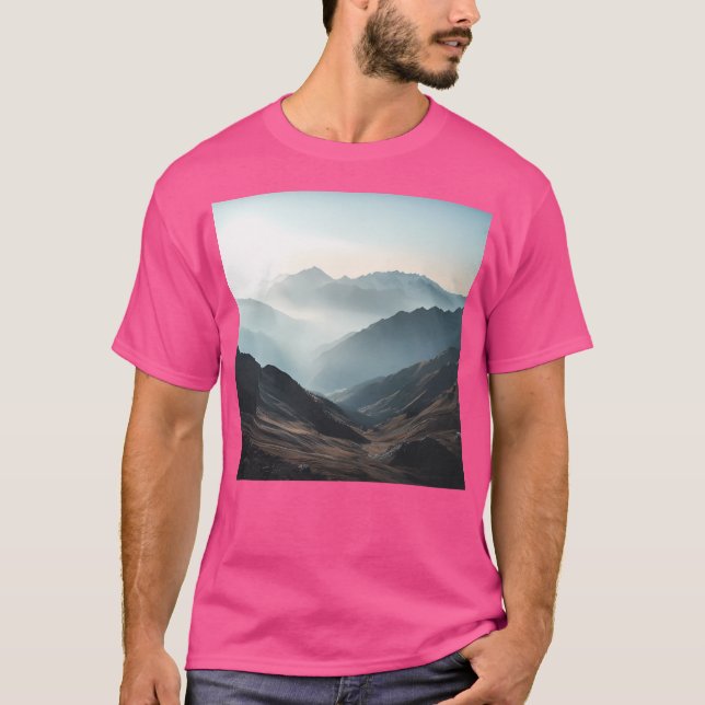 Camiseta Paisaje montañoso Montañas Poster Muro natural A (Anverso)