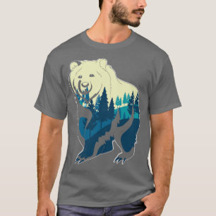 Camiseta Paisaje natural Árboles osos animales de bosque