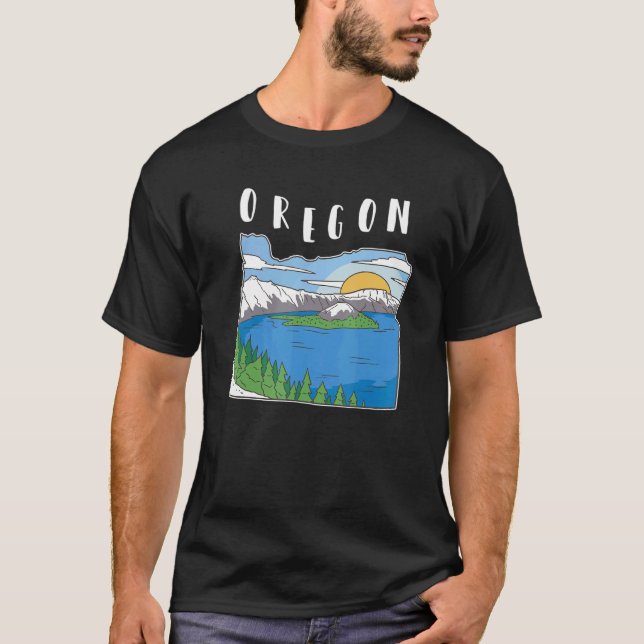 Camiseta Paisaje natural de las montañas de Oregón (Anverso)