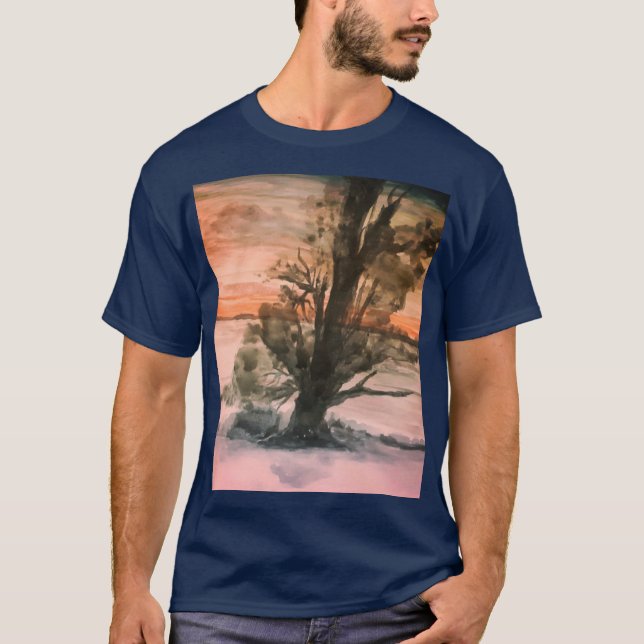 Camiseta Paisaje natural del atardecer (Anverso)