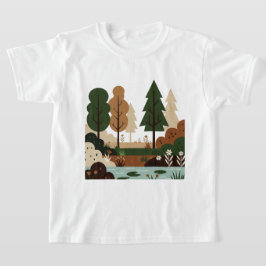 Camiseta Paisaje natural en estilo minimalista