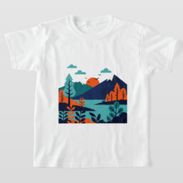 Camiseta Paisaje natural en estilo minimalista