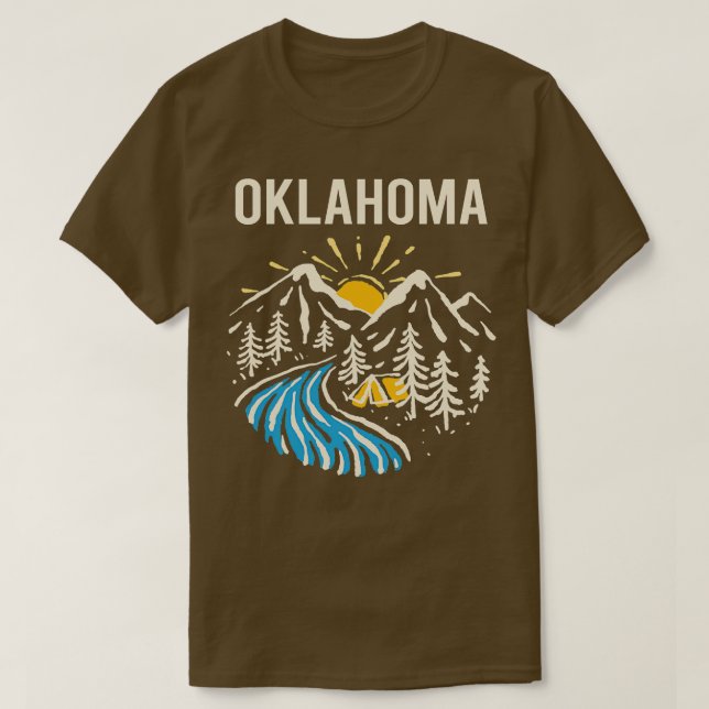 Camiseta Paisaje natural vintage Oklahoma (Diseño del anverso)