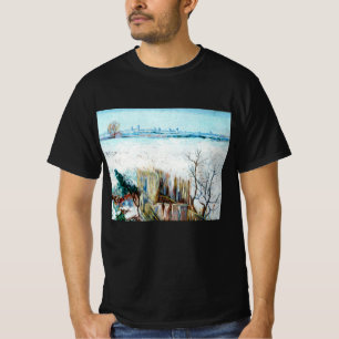 Camiseta Paisaje nevado con Arlés de Vincent van Gogh