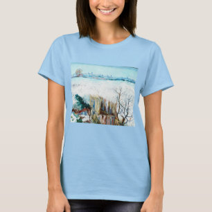 Camiseta Paisaje nevado con Arlés de Vincent van Gogh