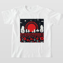 Camiseta Paisaje nocturno con un campo