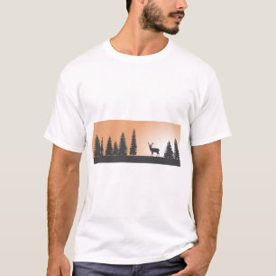 Camiseta Paisaje paisajístico de la naturaleza de los cierv