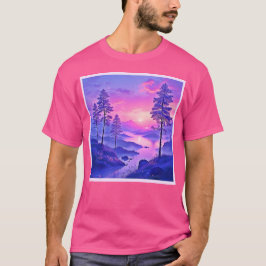 Camiseta Paisaje panorámico Purple Sunset