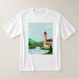 Camiseta Paisaje pastoral minimalista