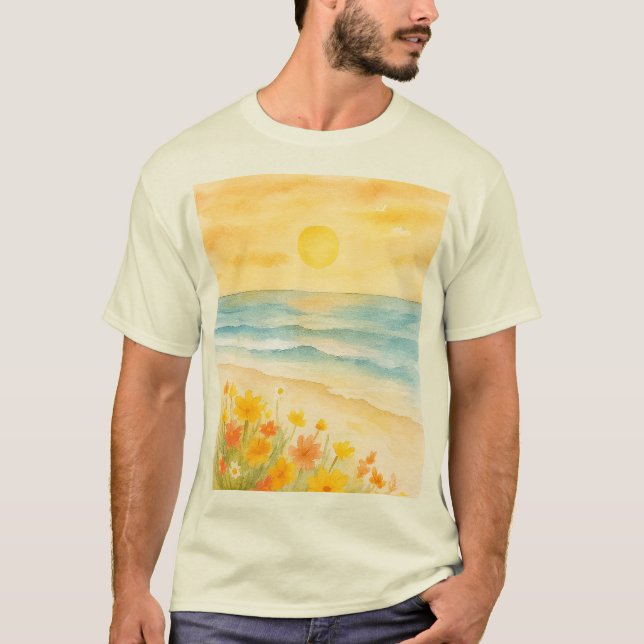 Camiseta Paisaje playa sereno  (Anverso)
