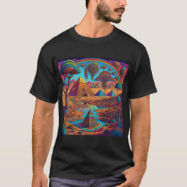 Camiseta Paisaje psicodélico egipcio