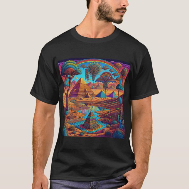 Camiseta Paisaje psicodélico egipcio (Anverso)
