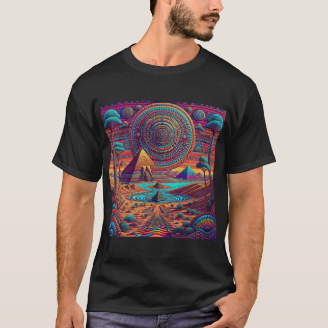 Camiseta Paisaje psicodélico egipcio (Anverso)