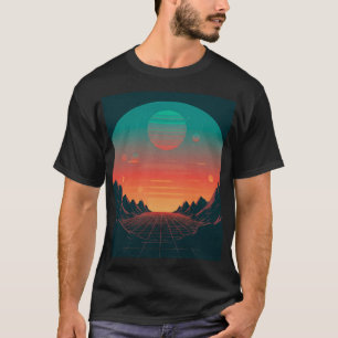 Camiseta Paisaje retro-futurista