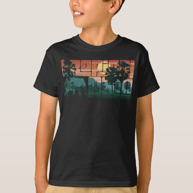 Camiseta Paisaje Retro Sunset Asia Tailandia - Tipografía (Anverso)
