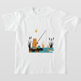 Camiseta paisaje rural con un campo de flores