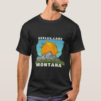 Camiseta Paisaje solar de la montaña Seeley Lake Montana