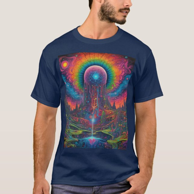 Camiseta Paisaje soñador psicodélico (Anverso)