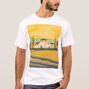 Camiseta Paisaje toscano, pintor privado, dolor acrílico