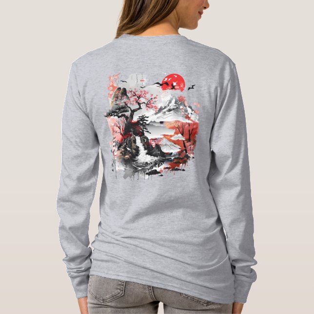 Camiseta Paisaje tradicional japonés (Reverso)