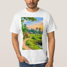 Paisaje tranquilo de pueblo rural