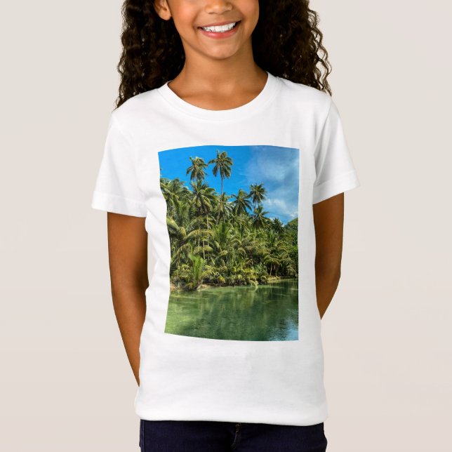 Camiseta Paisaje tropical, filipinas, caídas de Kawasan Cas (Anverso)