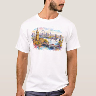 Camiseta Paisaje urbano colorido de Londres