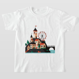 Camiseta Paisaje urbano con rueda de la fortuna