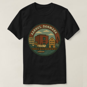 Camiseta Paisaje urbano de Aarhus Dinamarca