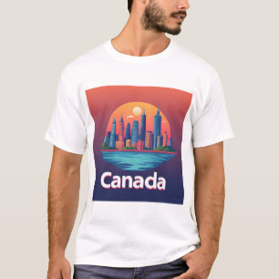 Camiseta Paisaje urbano de Canadá al atardecer Viaje