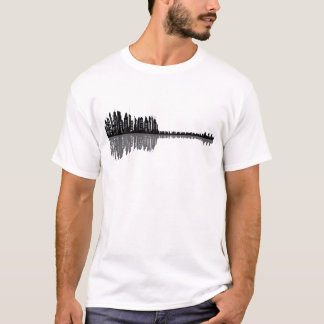 Camiseta Paisaje Urbano de Ciudad Guitarra Arte Musical Min