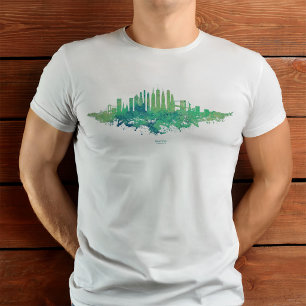 Camiseta Paisaje urbano de la ciudad de Nueva York en acuar