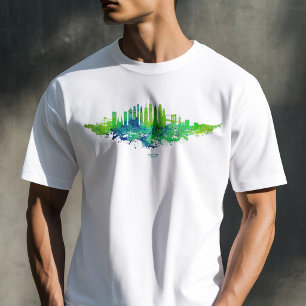 Camiseta Paisaje urbano de la ciudad de Nueva York en acuar