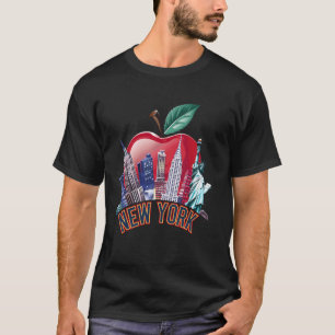 Camiseta paisaje urbano de la ciudad de Nueva York Estatua 