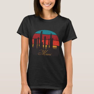 Camiseta Paisaje urbano de la playa de Miami Florida Retro 