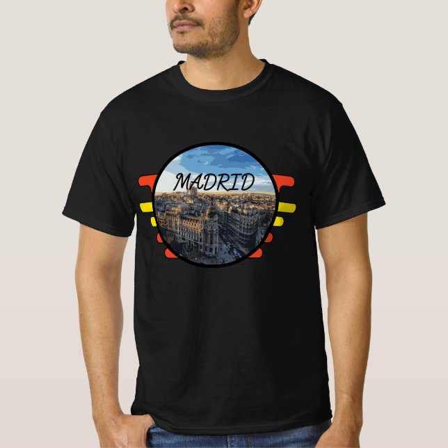 Camiseta Paisaje urbano de Madrid en españa (Anverso)