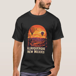 Camiseta Paisaje urbano del atardecer de la ciudad de Albuq