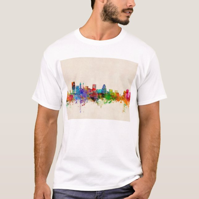 Camiseta Paisaje urbano del horizonte de Baltimore Maryland (Anverso)