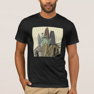 Camiseta Paisaje urbano estilizado estupendo NYC