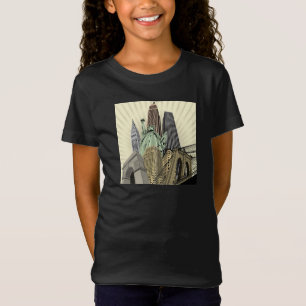 Camiseta Paisaje urbano estilizado estupendo NYC