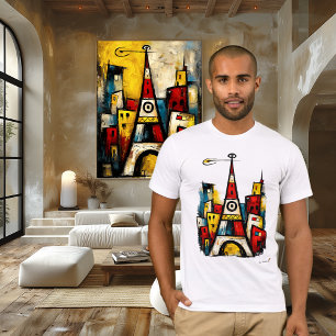Camiseta Paisaje urbano expresionista abstracto Arte urba