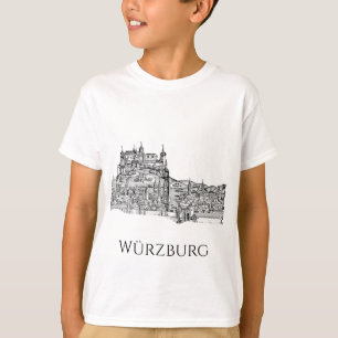 Camiseta Paisaje urbano minimalista de Würzburg, Baviera