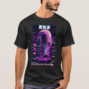 Camiseta Paisaje urbano retro glitch vaporwave futurismo To