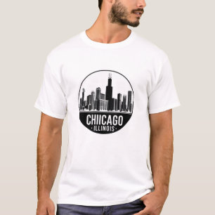 Camiseta Paisaje urbano vintage de Chicago Illinois Viaje R