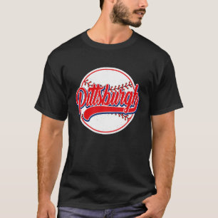 Camiseta Paisaje urbano vintage de Pittsburgh Béisbol Hombr