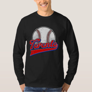 Camiseta Paisaje urbano vintage de Toronto jugador de béisb