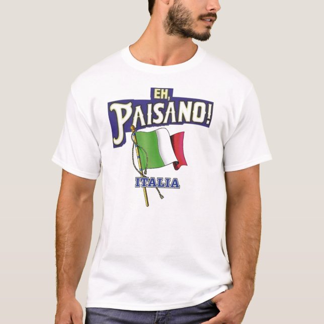 Camiseta Paisano con la bandera italiana (Anverso)