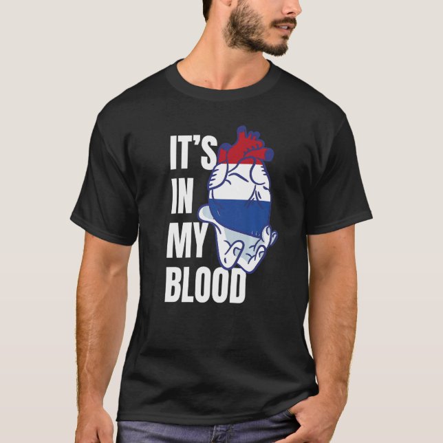 Camiseta Países Bajos: venas de sangre del corazón de la ba (Anverso)