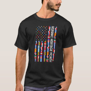 Camiseta Países Bandera Vintage Orgulloso Hispano Mon