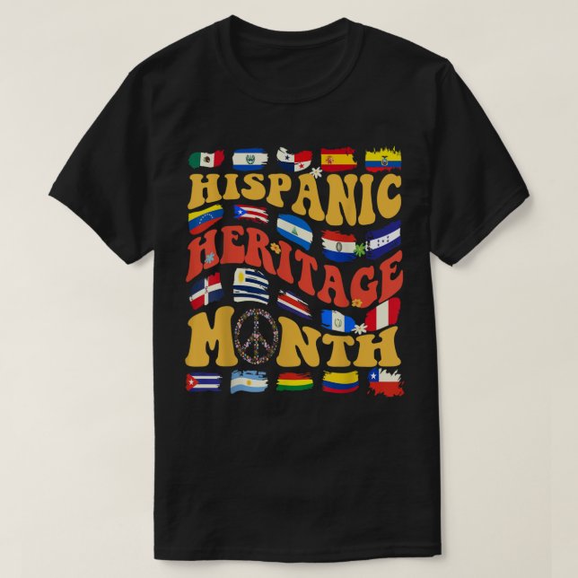 Camiseta Países de habla hispana marcan herencia hispana (Diseño del anverso)
